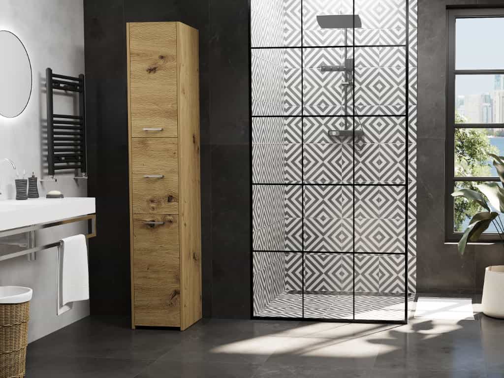 Słupek łazienkowy zamykany z półkami artisan 30 x 170 cm - L23
