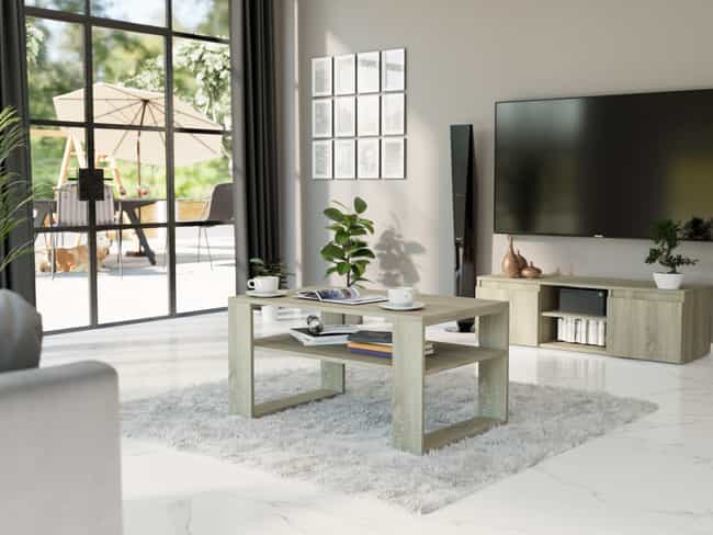 Stolik kawowy do salonu dąb sonoma 58 x 90 x 53 cm - modern A5