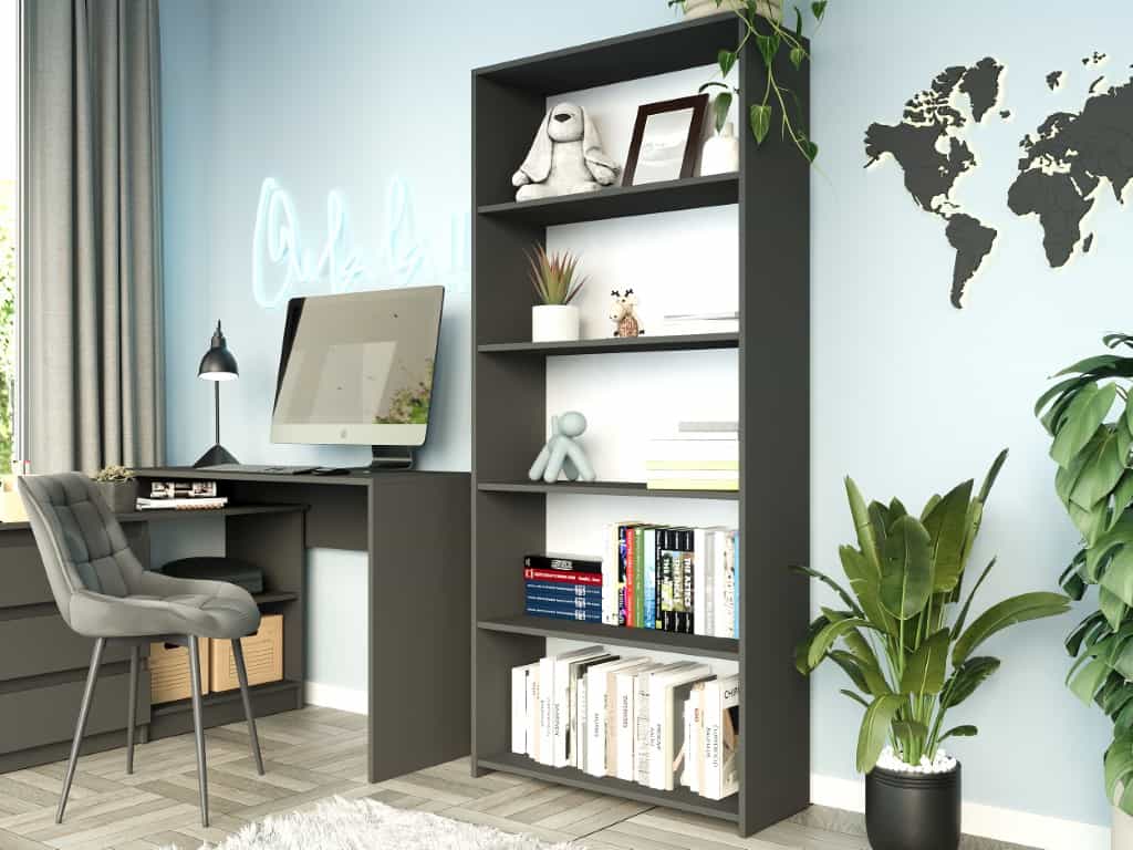 Regał z półkami otwarty antracyt 80 x 180 cm - Modern B80