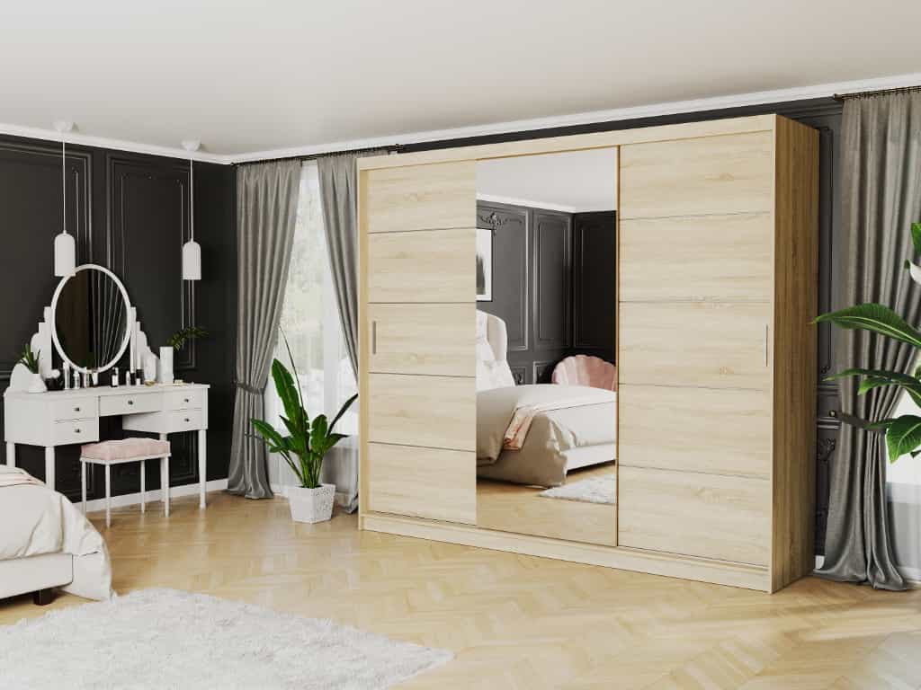 Szafa przesuwna do sypialni 250 x 218 x 60 cm - Norvio I