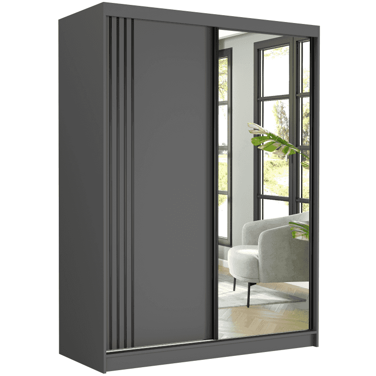 Szafa przesuwna antracyt 150 x 200 x 60 cm - RIVANO V