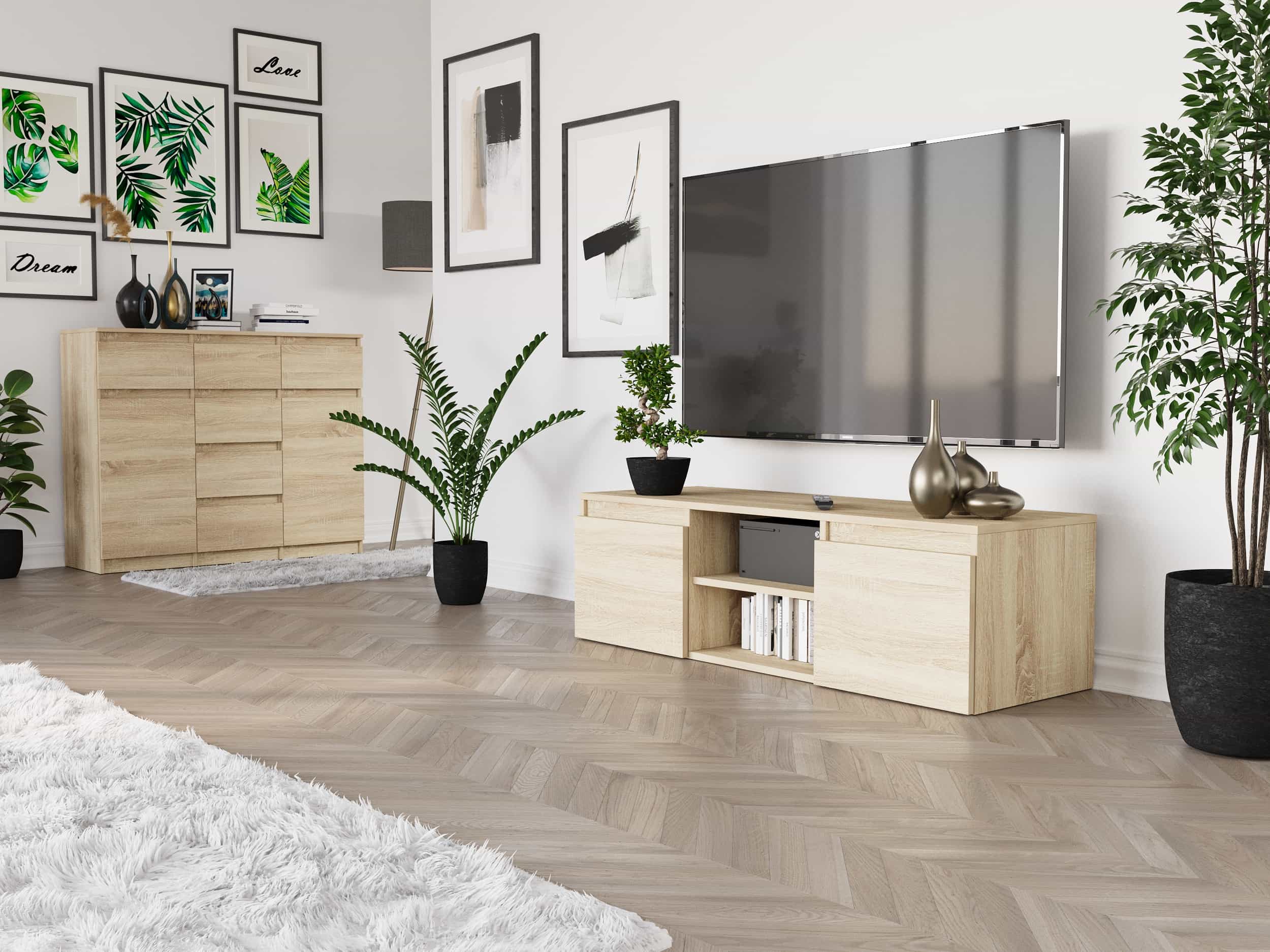Szafka RTV Tania Sonoma 120 x 40 x 36 cm Modern RTV