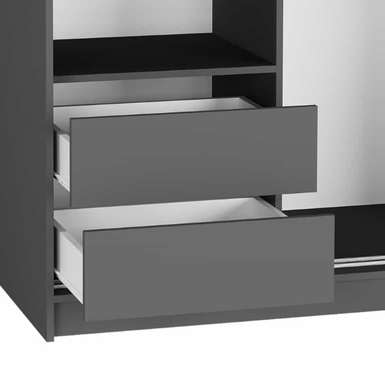 Zestaw - 2 szuflady do szafy przesuwnej VEGA 120 cm kolor antracyt