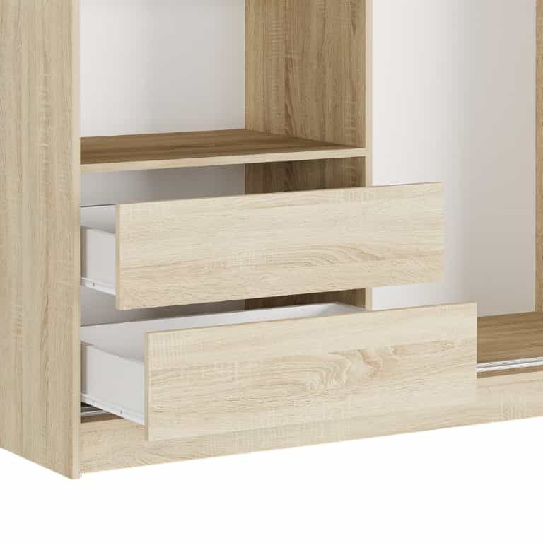 Zestaw - 2 szuflady do szafy przesuwnej Rivano 150 cm kolor Sonoma