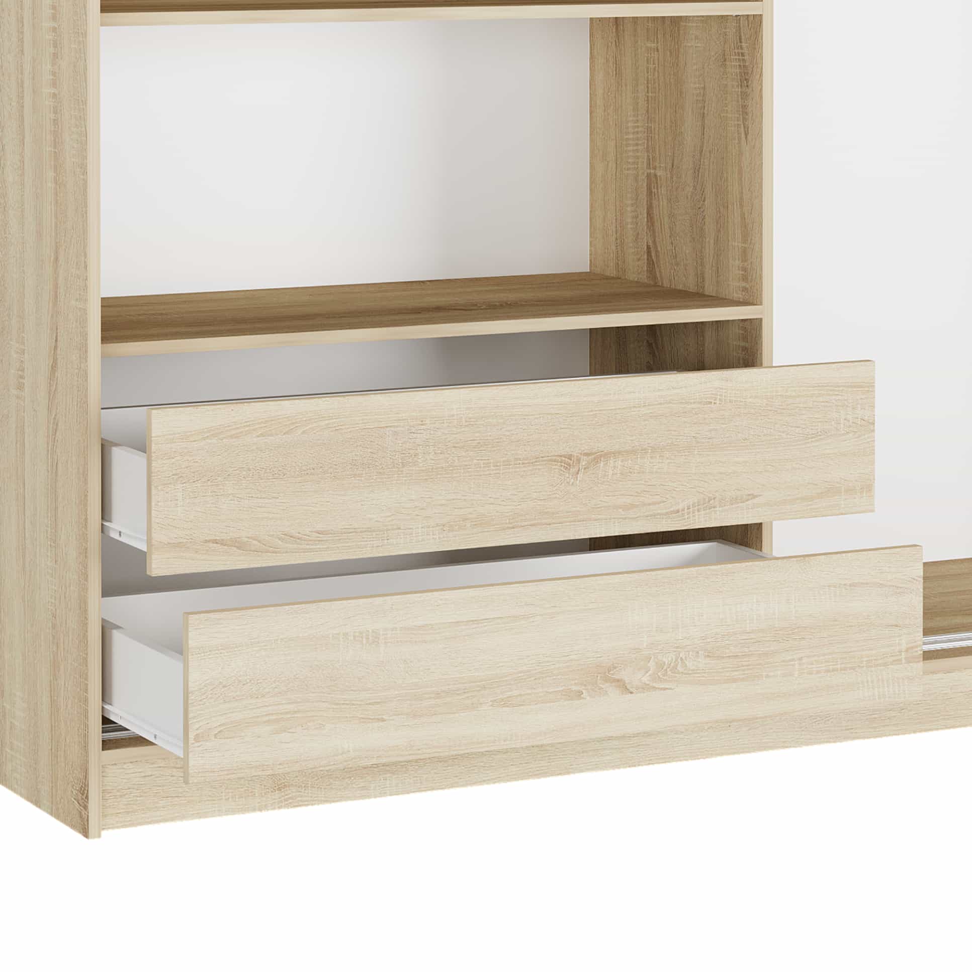 Zestaw - 2 szuflady do szafy przesuwnej Tivaro 203 cm kolor Sonoma