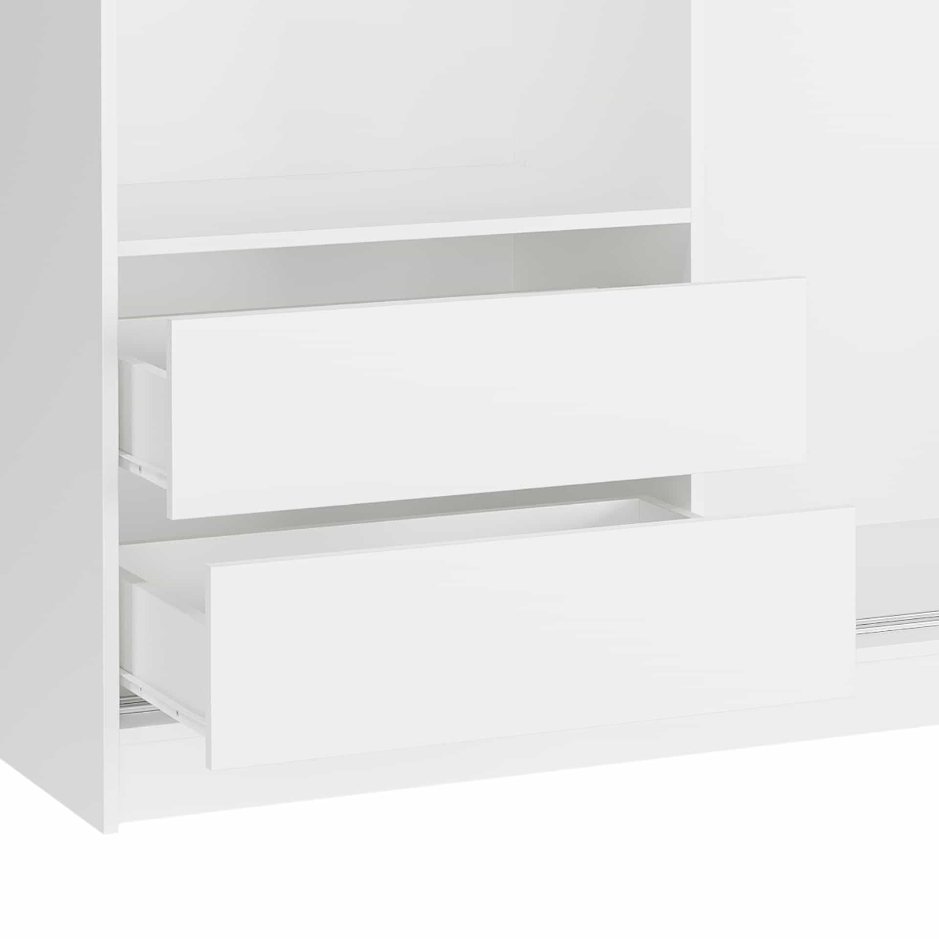 Zestaw - 2 szuflady do szafy przesuwnej Norvio 250 cm kolor biały