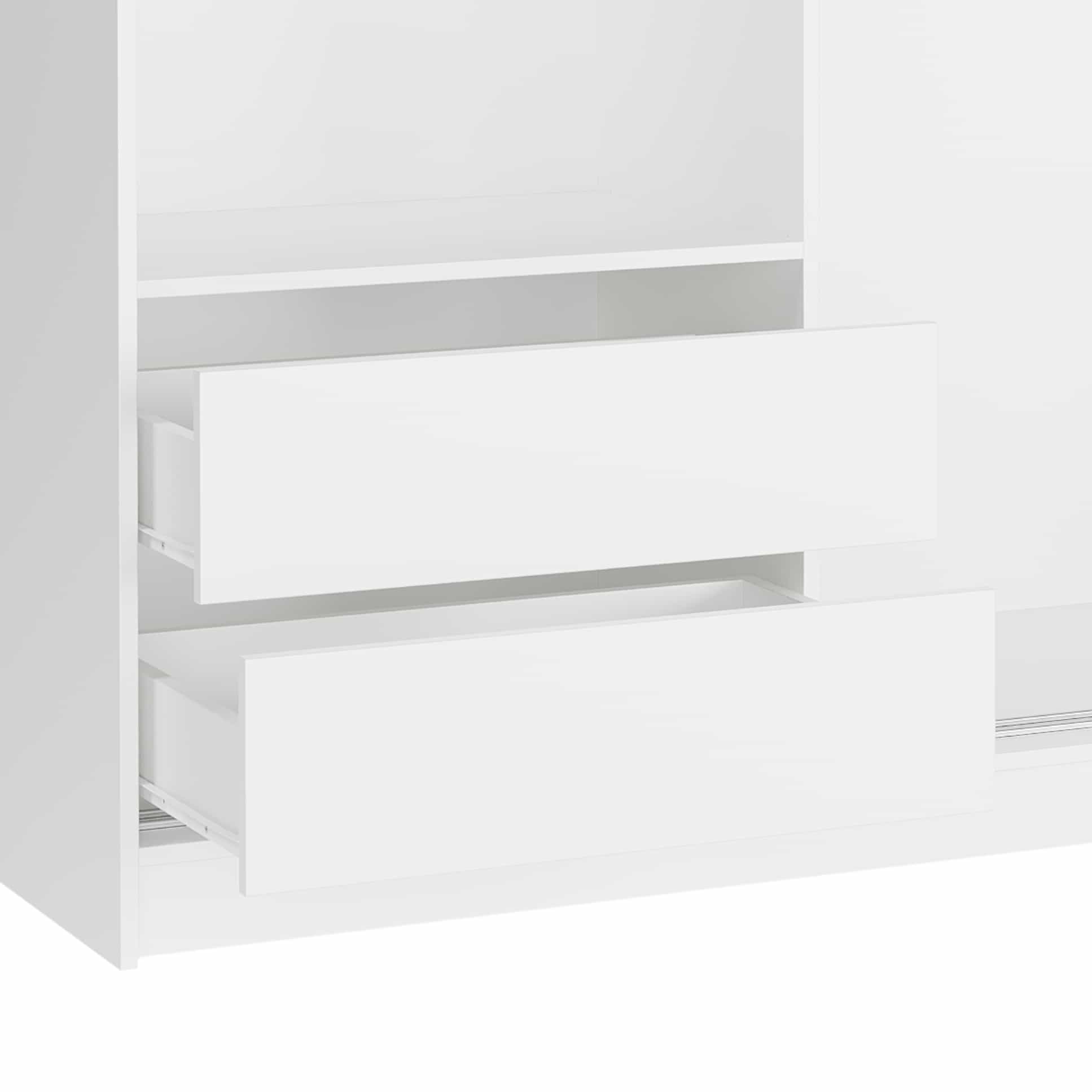 Zestaw - 2 szuflady do szafy przesuwnej Norvio 250 cm kolor biały