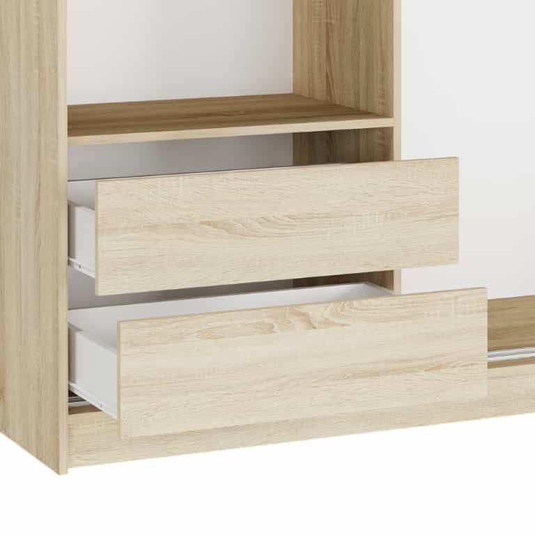 Zestaw - 2 szuflady do szafy przesuwnej Norvio 250 cm kolor Sonoma
