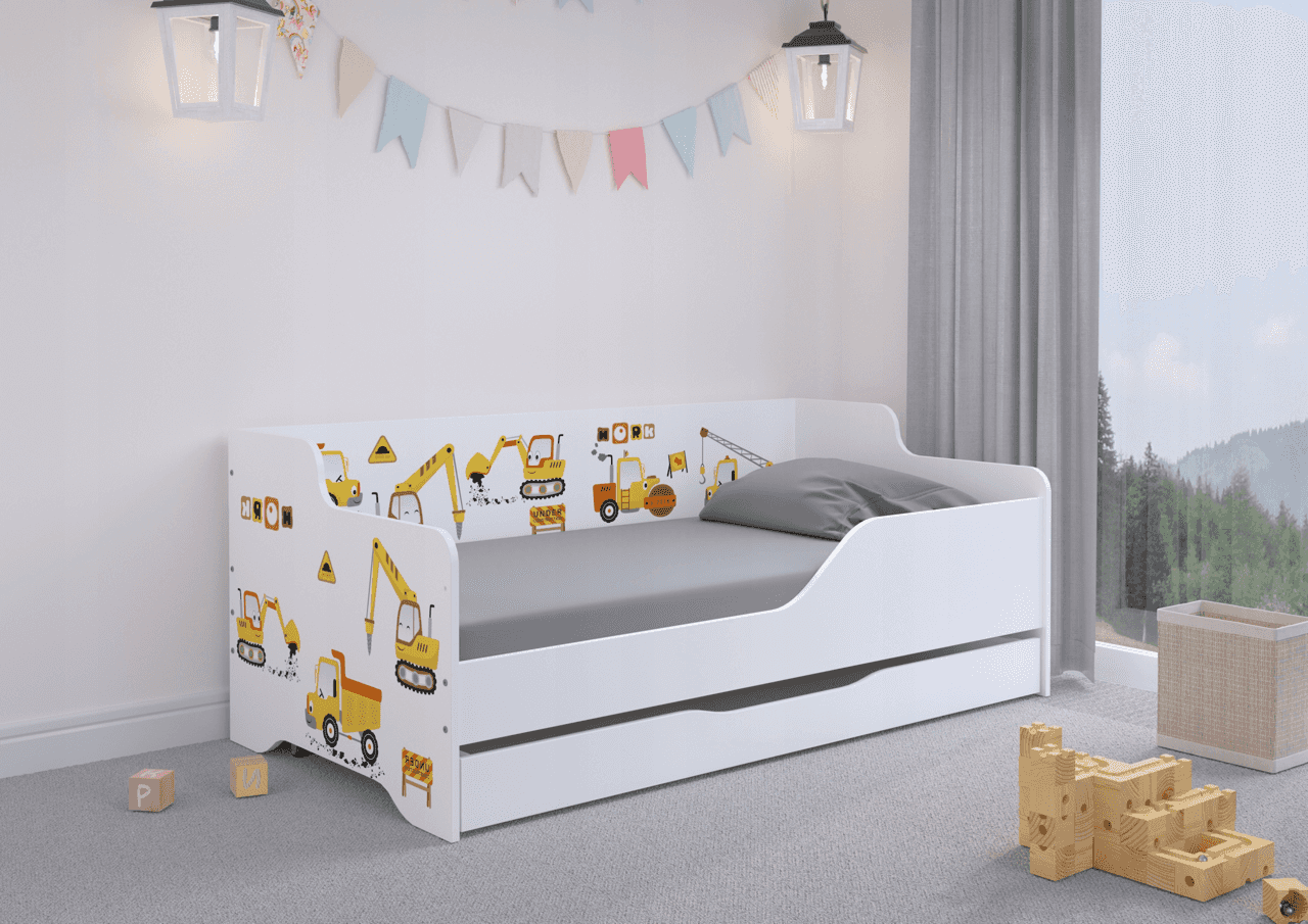 Łóżko dziecięce LILU 160x80 PLAC BUDOWY z funkcją spania