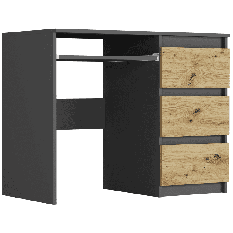 Biurko prawe pod laptopa małe ANTRACYT MIX ARTISAN 76 x 50 x 96 cm Modern N3