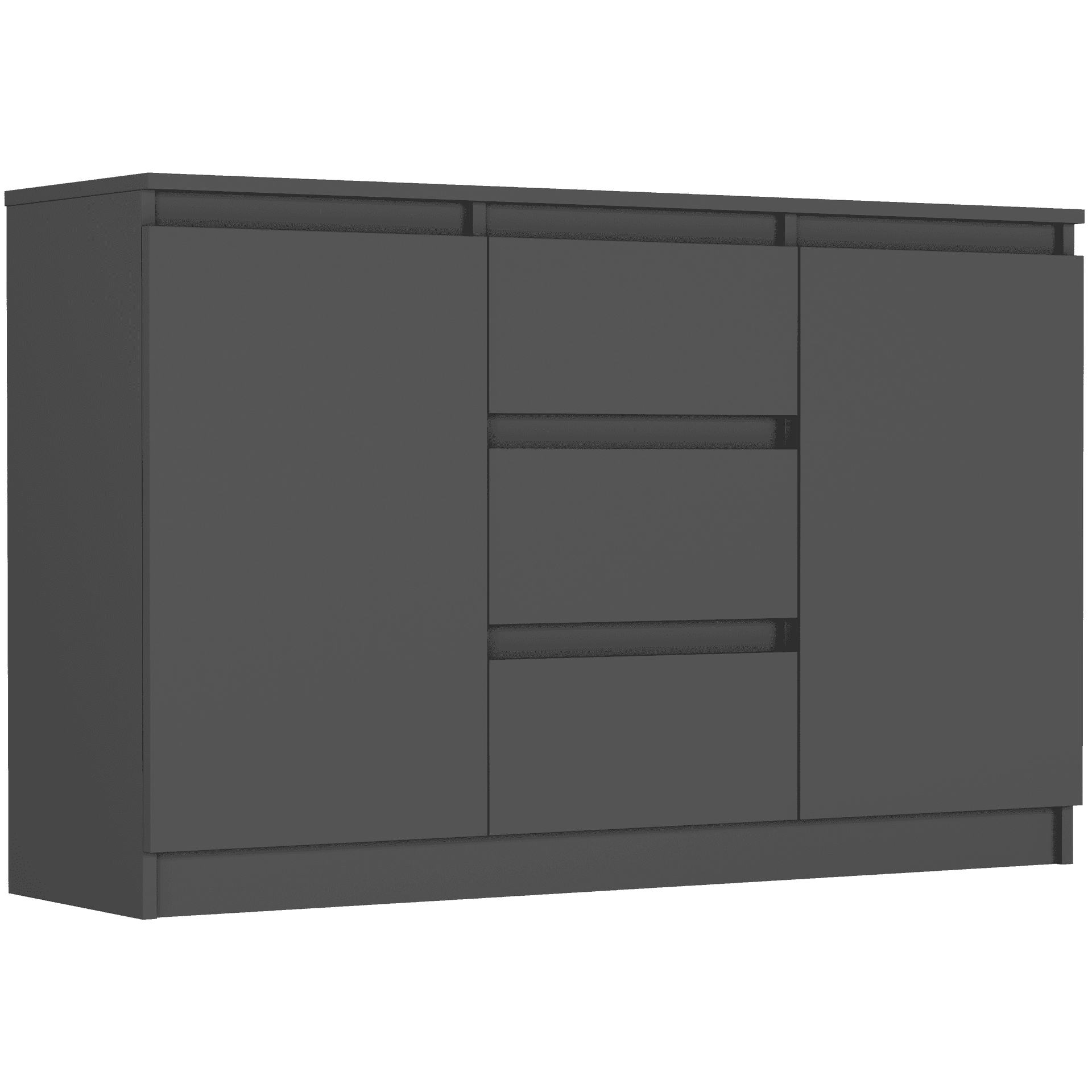 Komoda antracyt 120x76x33 cm, 3 szuflady i 2 drzwi, Framire R-120-S3