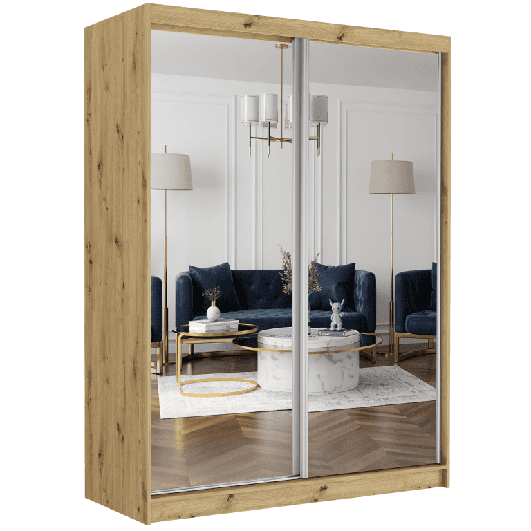 Szafa przesuwna Rivano II 150 cm artisan z 2 lustrami 2-drzwi