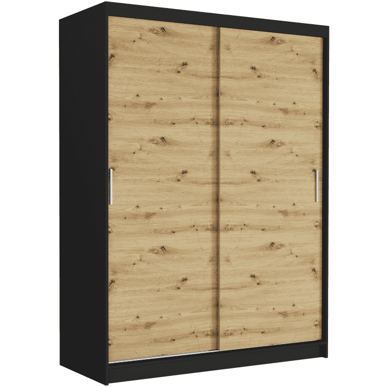 Szafa przesuwna Rivano III 150 cm czarna 2-drzwi artisan
