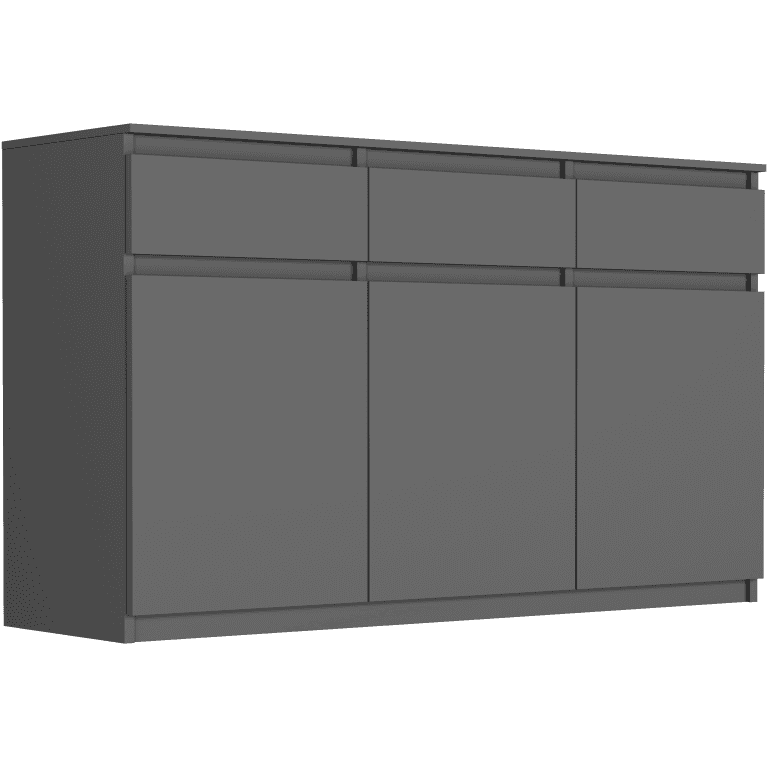 Komoda z półkami i szufladami antracyt 40 x 120 cm - S3