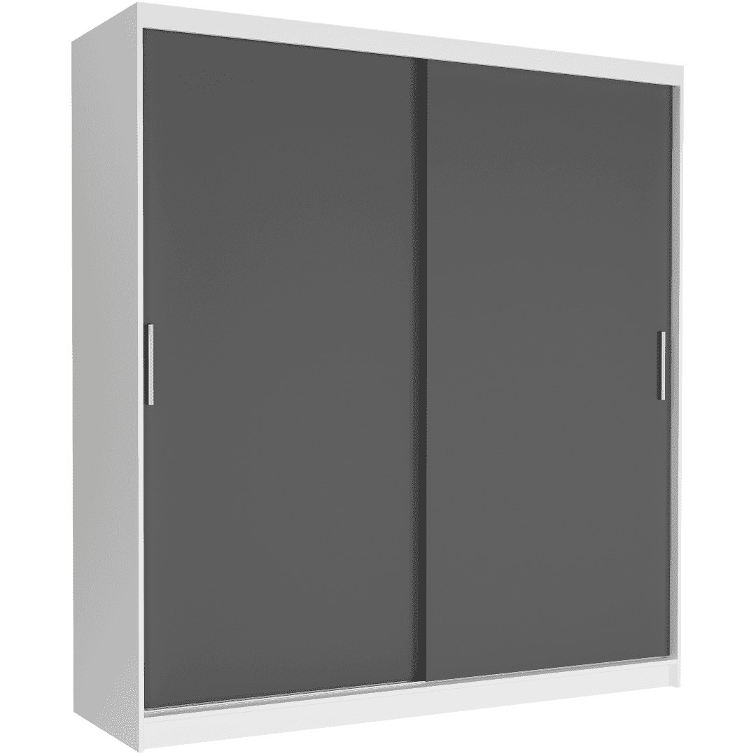 Szafa przesuwna Tivaro VI 203 cm biała 2-drzwi antracyt