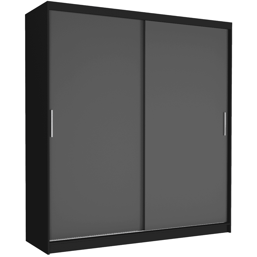 Szafa przesuwna Tivaro VI 203 cm czarna 2-drzwi antracyt