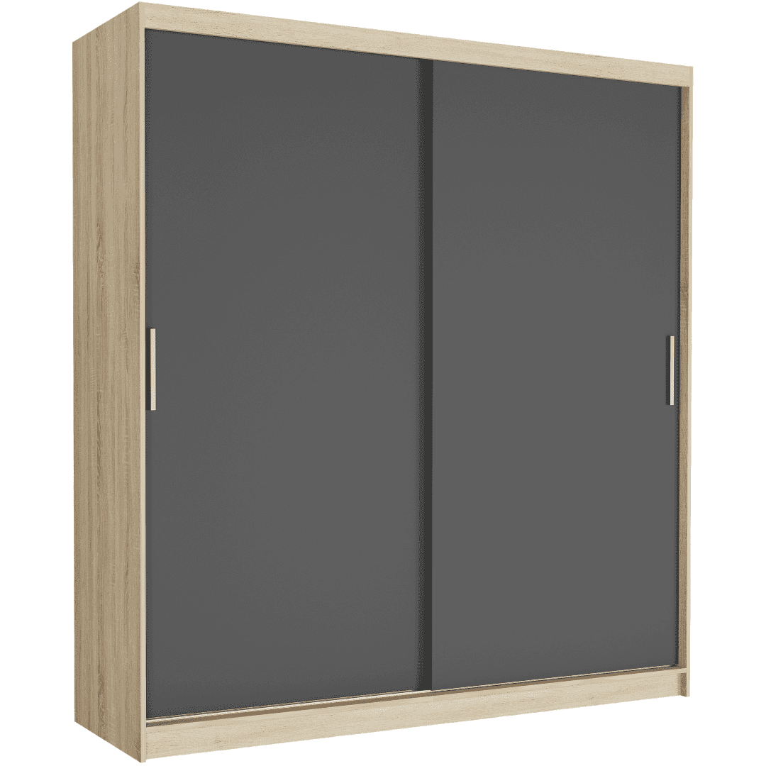 Szafa przesuwna Tivaro VI 203 cm sonoma 2-drzwi antracyt
