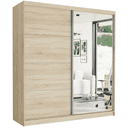 Szafa przesuwna Tivaro VIII 203 cm sonoma z lustrem 2-drzwi sonoma srebrne szprosy