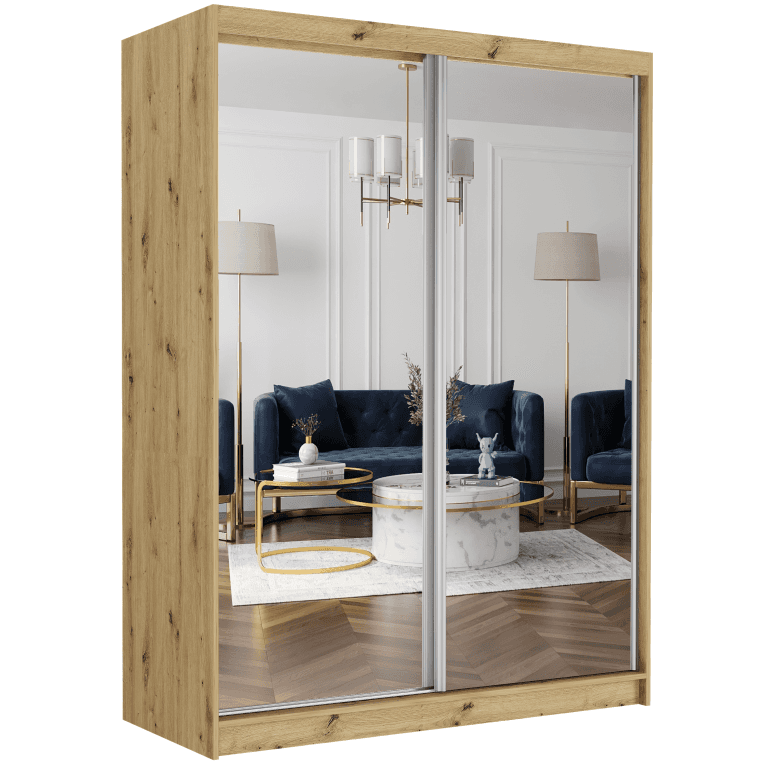 Szafa przesuwna Rivano II 150 cm artisan z 2 lustrami 2-drzwi