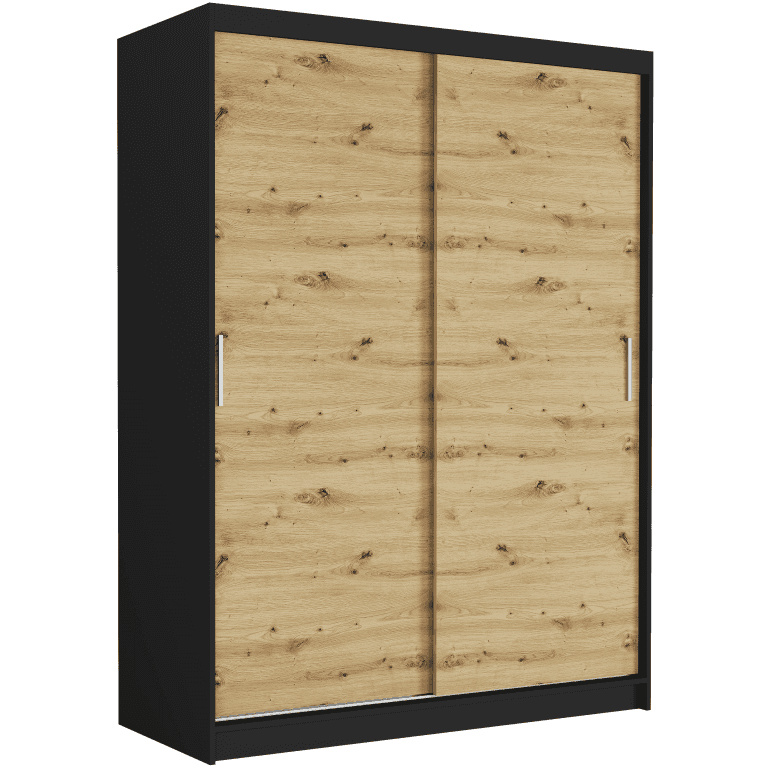 Szafa przesuwna Rivano III 150 cm czarna 2-drzwi artisan