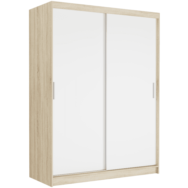 Szafa przesuwna Rivano III 150 cm sonoma 2-drzwi białe