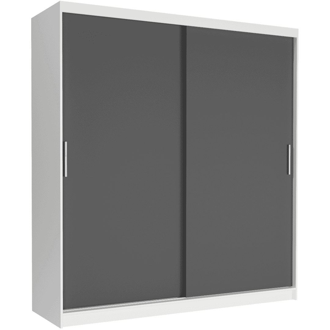 Szafa przesuwna Tivaro VI 203 cm biała 2-drzwi antracyt