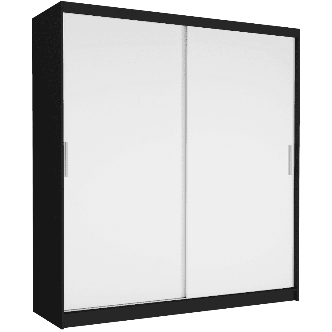 Szafa przesuwna Tivaro VI 203 cm czarna 2-drzwi białe