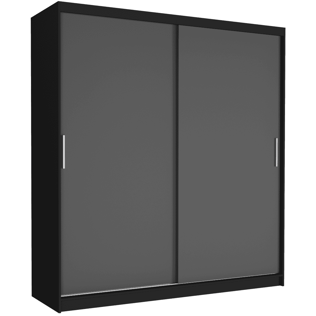 Szafa przesuwna Tivaro VI 203 cm czarna 2-drzwi antracyt