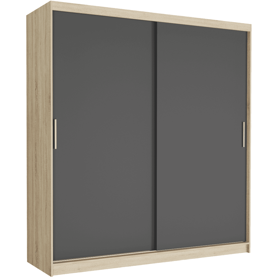 Szafa przesuwna Tivaro VI 203 cm sonoma 2-drzwi antracyt