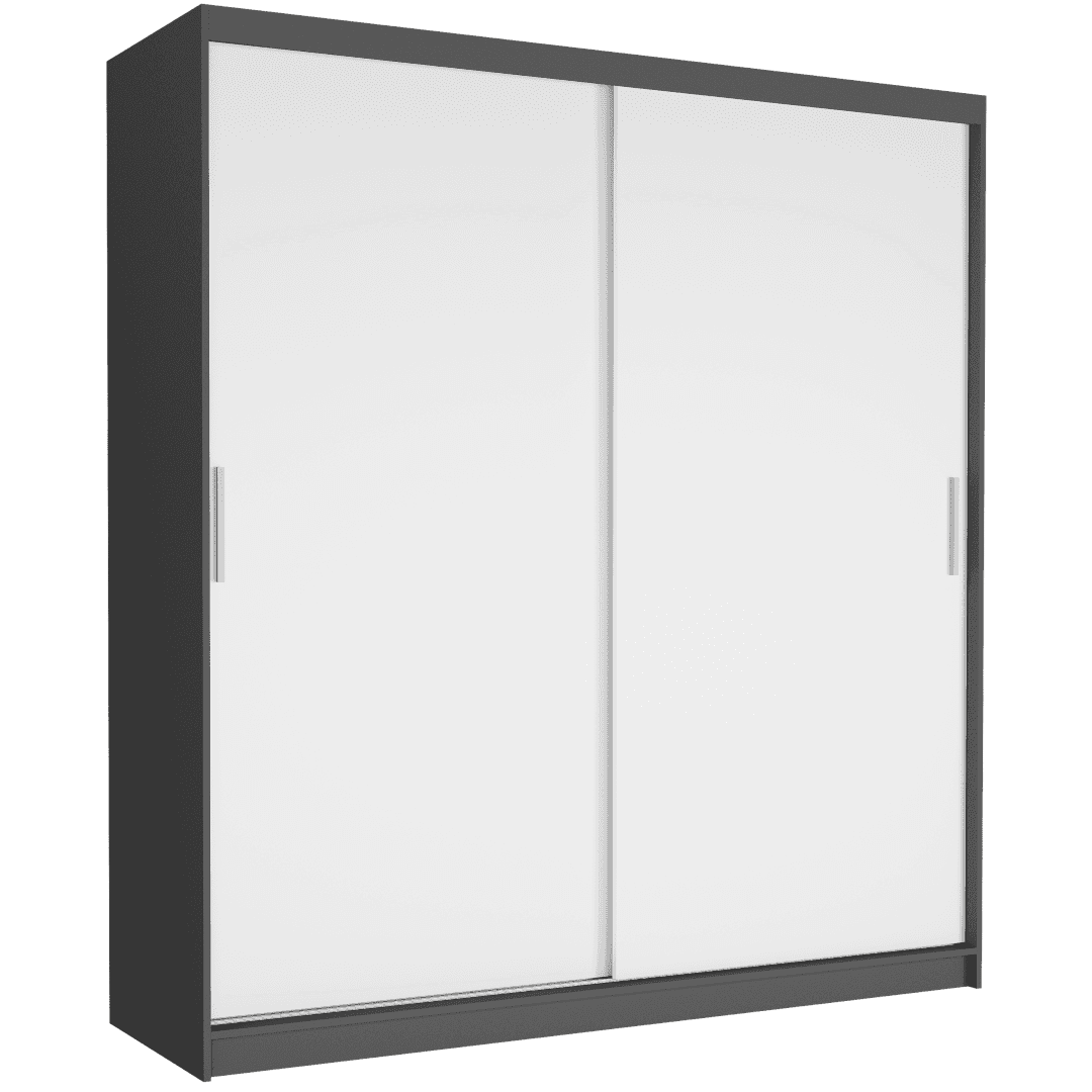 Szafa przesuwna Tivaro VI 203 cm antracyt 2-drzwi białe