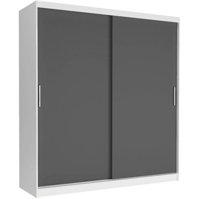Szafa przesuwna Tivaro VI 203 cm biała 2-drzwi antracyt