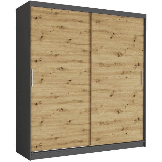 Szafa przesuwna Tivaro VI 203 cm czarna 2-drzwi artisan