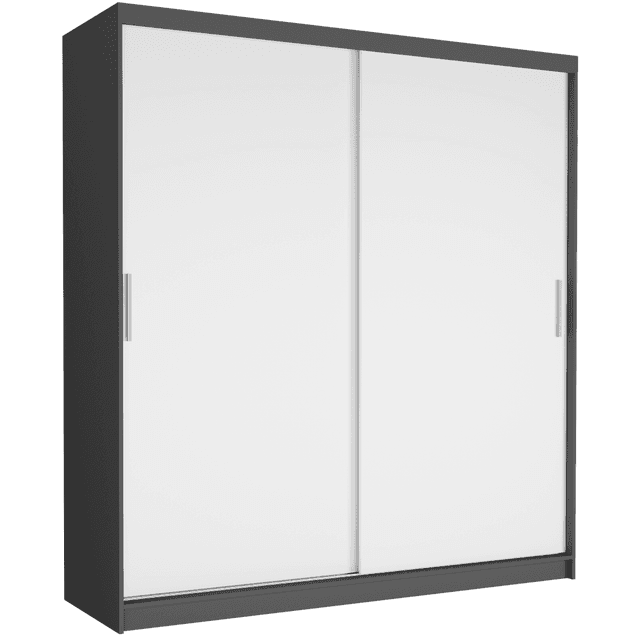 Szafa przesuwna Tivaro VI 203 cm antracyt 2-drzwi białe