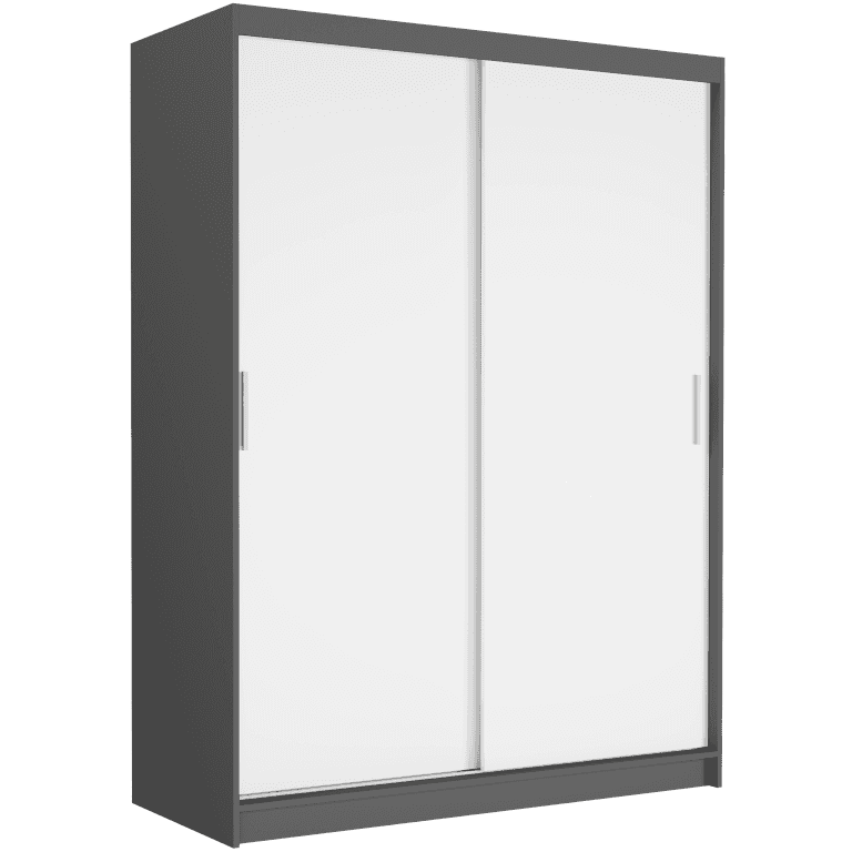 Szafa przesuwna Rivano III 150 cm antracyt 2-drzwi białe